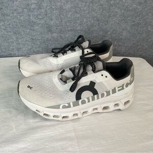On Running Cloudmonster Max Cushion Sneakers White Grey Black Size 9